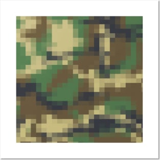 Digital Pixel Camo Camouflage Pattern Print Posters and Art